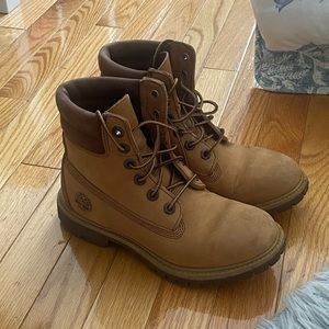 Women ankle tan Timberland boots